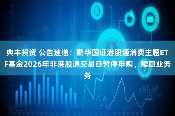 典丰投资 公告速递：鹏华国证港股通消费主题ETF基金2026年非港股通交易日暂停申购、赎回业务